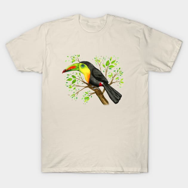 A watercolor drawing of a keel-billed toucan T-Shirt by Bwiselizzy